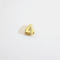 Polished 18K gold plated copper number 4 bead charm for DIY necklace making - Gold Number 4