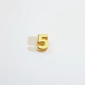 Polished 18K gold plated copper number 5 charm pendant for DIY necklace jewelry - Gold Number 5