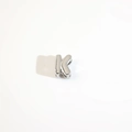 Polished silver metal letter K alphabet bead with hole for DIY jewelry making - Silver Letter K