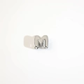 Polished silver 3D bubble letter M bead for DIY jewelry and custom charm necklaces - Silver Letter M