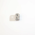 Glossy silver bubble letter R pendant in 18K gold plated copper for DIY necklaces - Silver Letter R