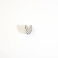 Polished silver heart-shaped spacer bead with a hole for DIY jewelry making - Silver Letter V