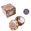Ylang-ylang scented soy wax candle in purple bohemian tin with matching gift box - Extra Small Bubble Wrap 5.5 X 3.6 Cm. / Ylang-Ylang