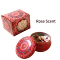 Rose scented soy candle in floral tin box with matching gift packaging set - Extra Small Bubble Wrap 5.5 X 3.6 Cm. / New Rose Pattern