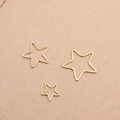 Three sizes of hollow star-shaped gold copper charms for DIY geometric earring making - Gold Star Style (Large)