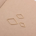Golden rhombic geometric earring frame set in three sizes for DIY jewelry making - Gold Rhombus Style (Large)