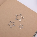 Three assorted sizes of silver hollow star-shaped copper charms for DIY jewelry making - Silver Star Style (Large)