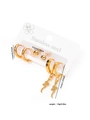 Vue détaillée du lot de 3 boucles d'oreilles en acier doré avec pendentifs serpent et clous - Set Serpent Perle (0307)