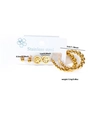 Detailed set of three golden stainless steel earrings with ball and tree of life motifs - Beaded Gold Style (EXRGE0450)