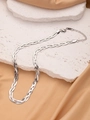 Collana piatta a serpente intrecciata in acciaio inossidabile argento con chiusura - Catena Intrecciata (Argento)