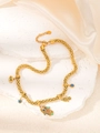 Collar de cuentas doradas con mano de Fátima y colgantes de mal de ojo Nazar coloridos - Collar de Cuentas de Mano de Fátima Ojo Turco