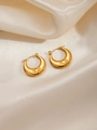 Bohemian gold crescent earrings with sunburst texture on white satin fabric - Sunburst Radial Texture (BJGE0266)