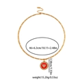 Detailansicht der roten Herzanhänger Halskette mit Maßen 3.38cm und 46cm Goldkette - Rotes Emaille Strass Herz Rundanhänger-Design (BJGN0451)