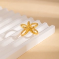 Elegant gold starfish ring with textured finish and adjustable open design for women - Starfish Shape Style (BJGR0923) / Gold