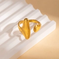 Anello regolabile in acciaio inossidabile dorato stile oceano con forma fluida - Stile Irregolare (ZYGR0925)