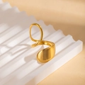 Minimalistischer vergoldeter Edelstahl-Ring mit geometrischem Tropfendesign-Detail - Spiral-Tränentropfen-Stil (BJGR0935) / Gold