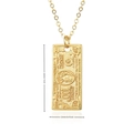 Golden hip hop necklace with 100 dollar bill pendant showing detailed engraving - Gold