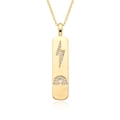 Collar de barra dorada con motivos de rayo y arcoíris en piedras de circón brillantes - Patrón De Rayo Y Arco Iris(E396)
