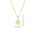 Detail view of gold fortune cookie pendant with dimensions 19mm by 10mm and zircon inlay - Gold Style A