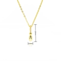 Detail showing 20mm gold letter pendant with micro-inlaid pink zircon and glossy finish - Gold Style I