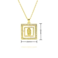 Collier Vierge Marie plaqué or 18k avec nacre et zircons, pendentif religieux 26mm - Style Carré Vierge Marie en Nacre (K157)
