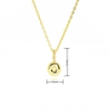 Macro detail of gold-plated balloon letter pendant with 19mm height and CZ stones - Gold Style O