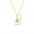 Detail view of gold bubble letter S pendant with zircon-studded clasp and 20mm dimensions - Gold Style S