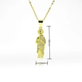 18k gold plated St. Jude religious pendant necklace with white zircon stones, 38mm height - St. Jude Pave Figure Style (G391)