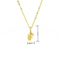 Gold balloon bubble letter F pendant necklace with pavé zircon bail, 19mm height - Gold Style F