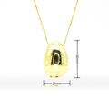 Collier religieux Vierge Marie doré avec pendentif orné de pierres en oxyde de zirconium - Style Œuf Haute Polissage (H312) / Or