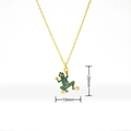 18k gold plated frog pendant necklace with green crystals and crossbody chain - Green Frog Shape (H297)