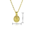 Collar bañado en oro con colgante ovalado de la Virgen María y circonitas blancas - Azul con Zirconia (A286)