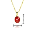 Collar con colgante ovalado vintage bañado en oro con relieve rojo y medidas 15x8mm - Relieve Rojo (A287)