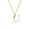 Exquisito collar de luna creciente dorada con opalo blanco, colgante de 16mm por 10mm - Estilo Luna Creciente Empalmado Oro Blanco (A307)