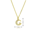 Collar de luna creciente y estrella dorada con pavé de circonitas, medida 16mm x 13mm - Estilo Luna Estrella Pavé Zirconia Blanca (A311)