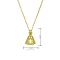 Collana religiosa Vergine Maria placcata oro 18k con ciondolo zircone alto 20mm - Stile Corona Ornata Vergine Maria (A298)
