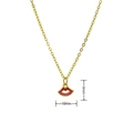 Minimalistische gouden ketting met rood-wit emaille lippen hanger, 10 mm breed - Klein (10x8mm) / Rood en Wit (A347)