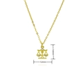 Detailaufnahme des Libra Waage Anhängers mit 18K Goldbeschichtung und Zirkonia - Waage Stil (A393)