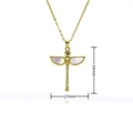 Exquisito collar de libélula dorada con alas de nácar púrpura y detalles de circonita - Estilo Libélula de Nácar(F276)