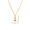 Gold plated anchor necklace with zircon pendant measuring 14mm by 10mm for women - Anchor Pendant Style (A423)