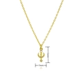Gold-plated crescent and sword anchor necklace with white zircons on white background - Crescent Moon and Sword Style (A424)