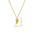 Collier ethnique doré avec pendentif croissant en turquoise et zircons pour femme - Style Croissant Turquoise (A432)
