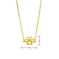 Goldene Katzenpfote-Halskette mit Zirkon-Herzanhänger, 15mm Breite, eleganter Schmuck - Herz Zirkonia Pfotenstil (B450)