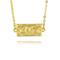 Hip hop style gold pendant necklace featuring a detailed 100 dollar bill design on white - 100 Dollar Bill Shape (B534)