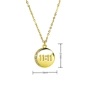 18K gold plated necklace with 11:11 angel number pendant and sparkling zircon accents - Gold
