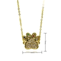 Collana con impronta di zampa dorata per donna con zirconi cubici multicolore - Stile Zampa in Zirconia Colorata (D661)