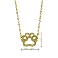 Dettaglio pendente zampa dorata con cristalli bianchi e dimensioni di 15mm per 17mm - Stile Zampa in Zirconia (D664)