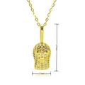 Détail du pendentif masque de catch doré avec pierres, dimensions de 27mm sur 11mm - Forme de Masque en Strass (D699)