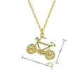 Détail du pendentif vélo doré avec cristaux blancs et guide de taille 19mm par 24mm - Forme de Vélo Entièrement en Strass (D703)