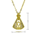 Λεπτομέρεια 20mm x 14mm επιχρυσωμένου μενταγιόν Παναγίας 18k με λαμπερά ζιργκόν - Στυλ Παναγία Της Απαρεσίντα (C757)